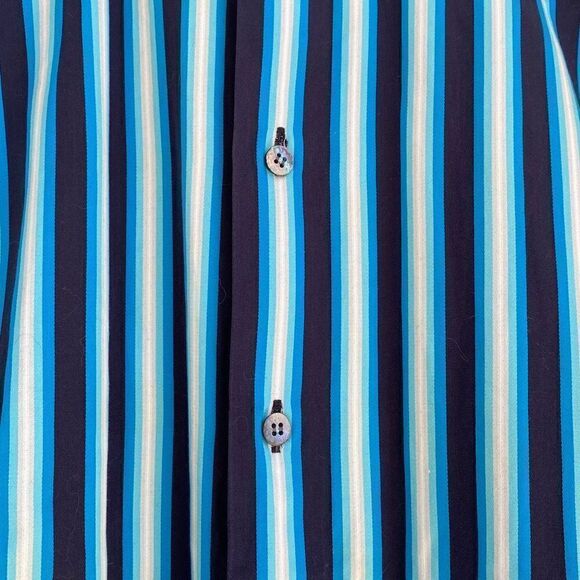 Ted Baker Striped Sateen Finish Flip Cuff Button Down Shirt Size Large - Picture 4 of 11